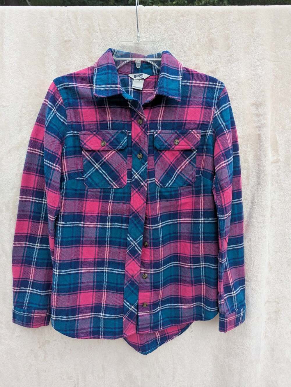 Duluth Trading Co. Women's Plaid Long Sleeve Button-Up Flannel Size XS